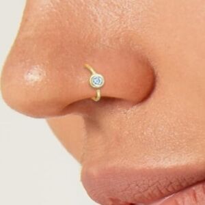 14 K Gold Heavily Plated Nose Ring Stamped 925